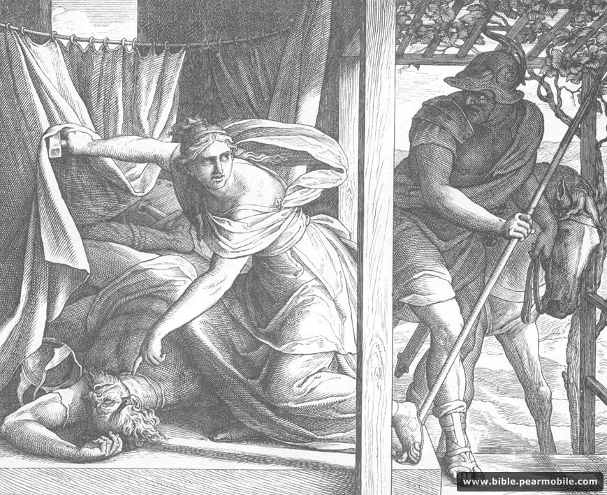 Mga Huhukom 4:21 - Jael Kills Sisera